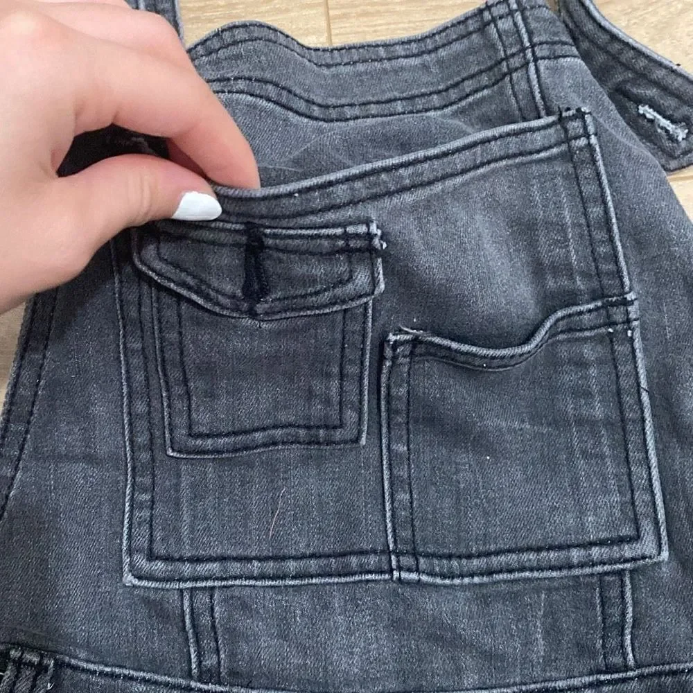 Free people dark gray wash overalls size small‎